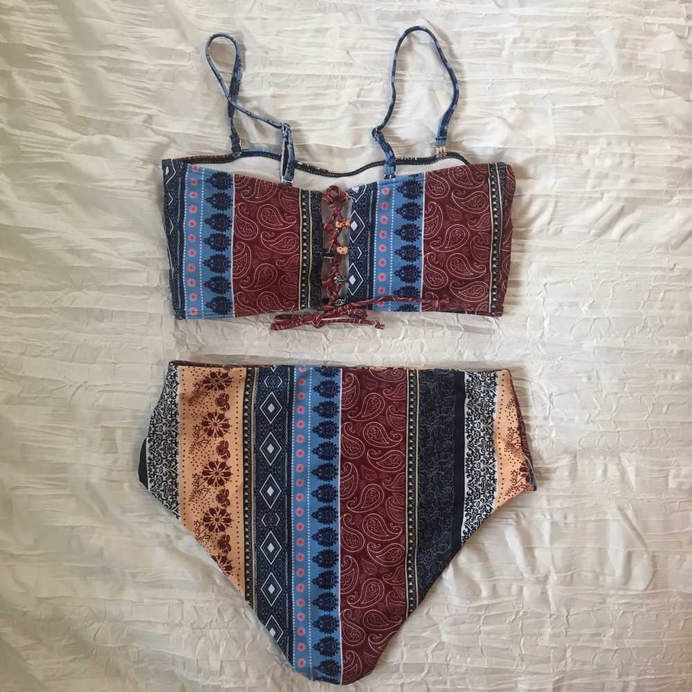 High Waisted Two Piece Bathing Suit